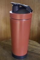 Red travel mug photo