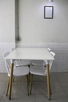 Interior classic wooden table and chairs photo