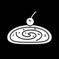 Swiss roll dark mode glyph icon vector