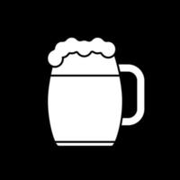 Beer mug dark mode glyph icon vector