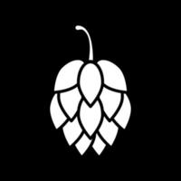 Hop for beer brewing dark mode glyph icon vector