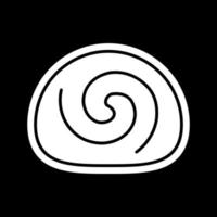 Cinnamon roll dark mode glyph icon vector