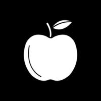 icono de glifo de modo oscuro de manzana vector