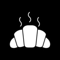 Fresh croissant dark mode glyph icon vector