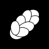 Braided bread dark mode glyph icon vector