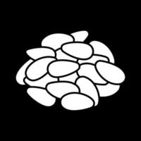 Sunflower seeds dark mode glyph icon vector