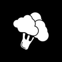 Broccoli dark mode glyph icon vector