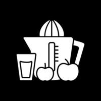 preparar jugo fresco icono de glifo de modo oscuro vector