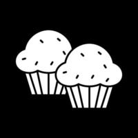 muffins icono de glifo de modo oscuro vector