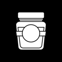 Glass jar of jam dark mode glyph icon vector