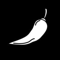 Chili pepper dark mode glyph icon vector