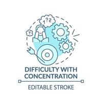 Difficulty with concentration concept icon vector