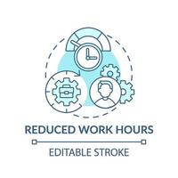 Reduced work hours concept icon vector