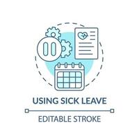 Using sick leave concept icon vector