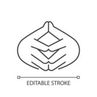 Steeple hand gesture linear icon vector