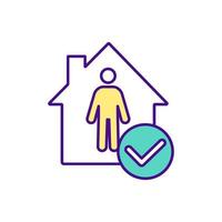 Be safe at home color icon vector