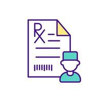 Prescription medicine color icon vector