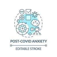 Post-covid anxiety concept icon vector