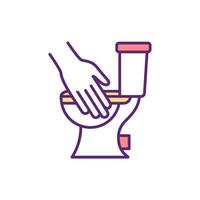 Toilet hygiene color icon vector