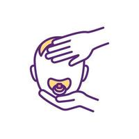 Caring for sick baby color icon vector