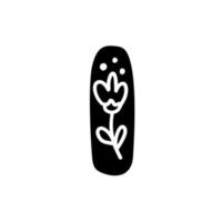 primavera floral del logotipo de la letra i negrita de la vendimia. vector de diseño de letra de verano clásico i con color negro y flores dibujadas a mano con patrón monoline.