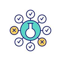 Scientific method and hypothesis testing color icon vector