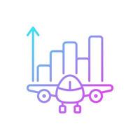 Aviation analytics gradient linear vector icon