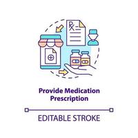 Provide medication prescription concept icon vector