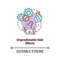 Unpredictable side effects concept icon vector