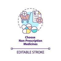 Choose non prescription medicines concept icon vector