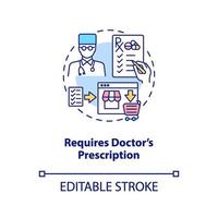 Requires doctor prescription concept icon