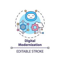 icono del concepto de modernización digital vector