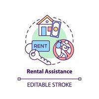 Rental assistance concept icon vector
