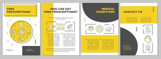 Free prescription service brochure template vector