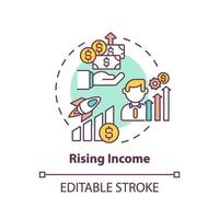 Rising income concept icon vector