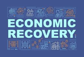 banner de conceptos de palabra de recuperación económica vector