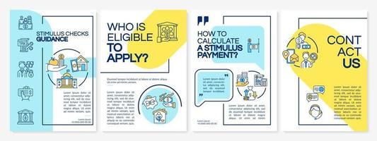Stimulus checks guidance brochure template vector