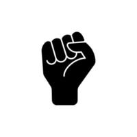 Clenched fist black glyph icon vector