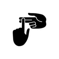 Counting on fingers black glyph icon vector