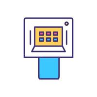 Self-service check-in kiosk color icon vector