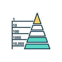 Trophic pyramid color icon vector