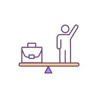 Work-life harmony color icon vector