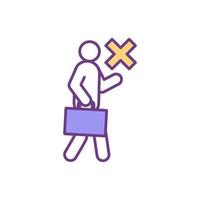 Avoiding work duties color icon vector