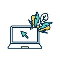 Remote work color icon vector