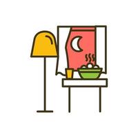 Eating late at night time color icon vector