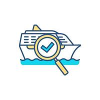 Ship management color icon vector