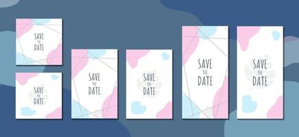 Set of abstract invitation cards minimalist concept template vector