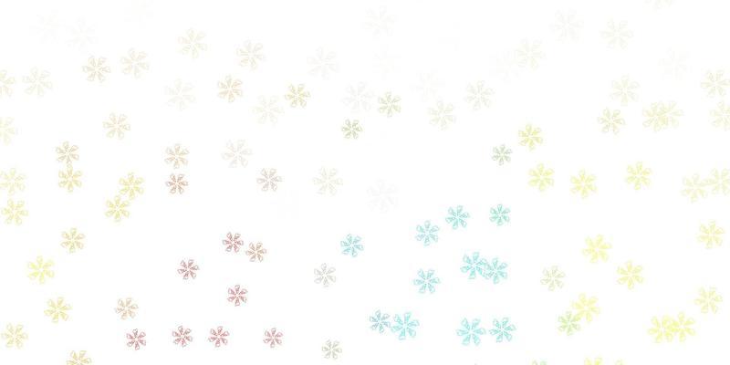 Light blue, yellow vector abstract backdrop with leaves.