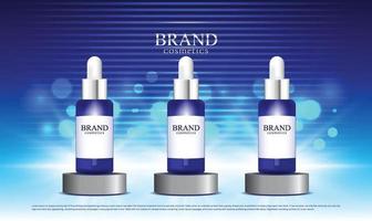 blue lighting background for cosmetics product on stand vector