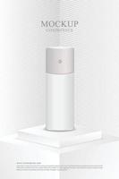 Poster minimalist white mockup cosmetic product
